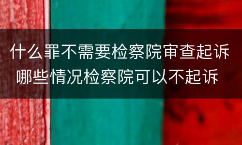 什么罪不需要检察院审查起诉 哪些情况检察院可以不起诉