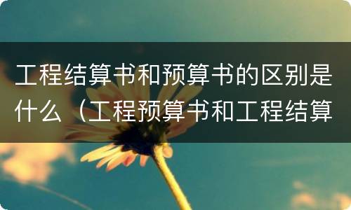 工程结算书和预算书的区别是什么（工程预算书和工程结算书）