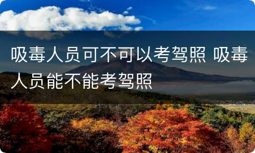 吸毒人员可不可以考驾照 吸毒人员能不能考驾照