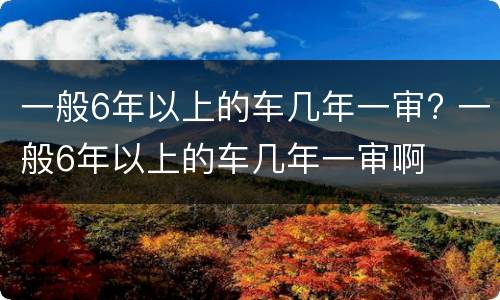 一般6年以上的车几年一审? 一般6年以上的车几年一审啊