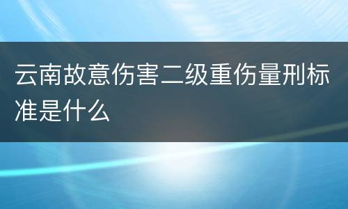 云南故意伤害二级重伤量刑标准是什么