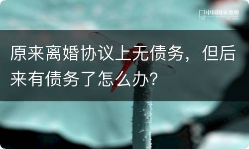 原来离婚协议上无债务，但后来有债务了怎么办？