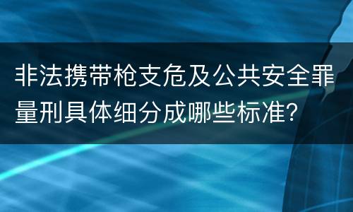 非法携带枪支危及公共安全罪量刑具体细分成哪些标准？