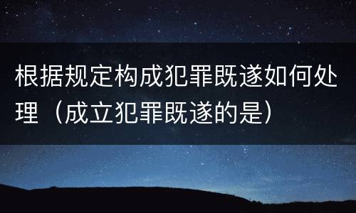 根据规定构成犯罪既遂如何处理（成立犯罪既遂的是）
