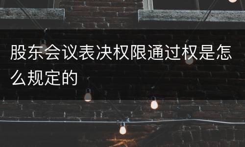 股东会议表决权限通过权是怎么规定的