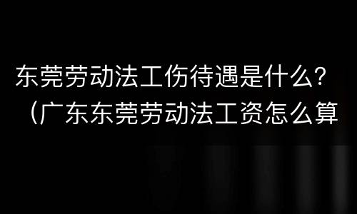 东莞劳动法工伤待遇是什么？（广东东莞劳动法工资怎么算）