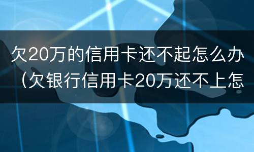 欠20万的信用卡还不起怎么办（欠银行信用卡20万还不上怎么办）
