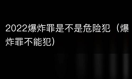 2022爆炸罪是不是危险犯（爆炸罪不能犯）
