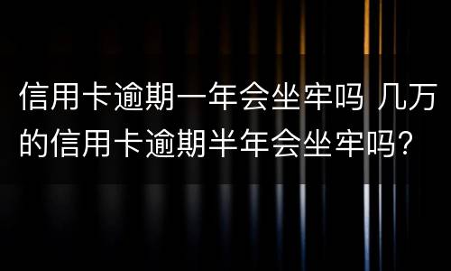 信用卡逾期一年会坐牢吗 几万的信用卡逾期半年会坐牢吗?