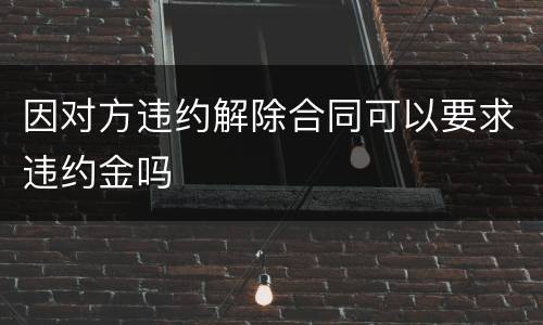 因对方违约解除合同可以要求违约金吗