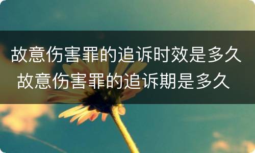 故意伤害罪的追诉时效是多久 故意伤害罪的追诉期是多久