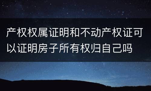 产权权属证明和不动产权证可以证明房子所有权归自己吗