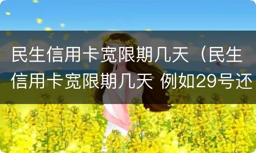 民生信用卡宽限期几天（民生信用卡宽限期几天 例如29号还 几号不算逾期）
