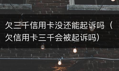 欠三千信用卡没还能起诉吗（欠信用卡三千会被起诉吗）