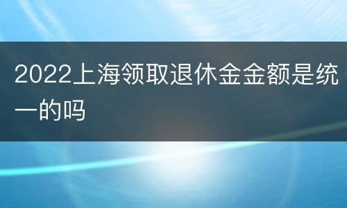 2022上海领取退休金金额是统一的吗