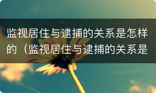 监视居住与逮捕的关系是怎样的（监视居住与逮捕的关系是怎样的一个过程）