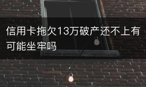 信用卡拖欠13万破产还不上有可能坐牢吗