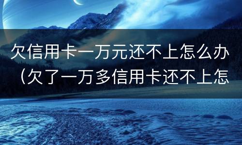 欠信用卡一万元还不上怎么办（欠了一万多信用卡还不上怎么办）