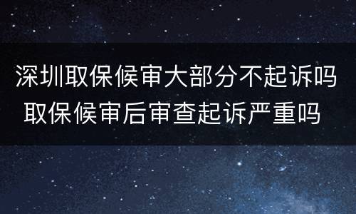 深圳取保候审大部分不起诉吗 取保候审后审查起诉严重吗