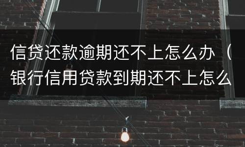 信贷还款逾期还不上怎么办（银行信用贷款到期还不上怎么办）