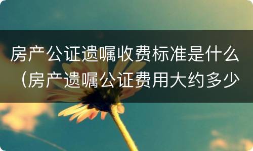 房产公证遗嘱收费标准是什么（房产遗嘱公证费用大约多少）