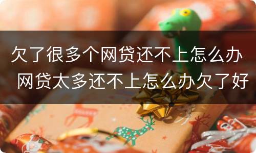 欠了很多个网贷还不上怎么办 网贷太多还不上怎么办欠了好几十个
