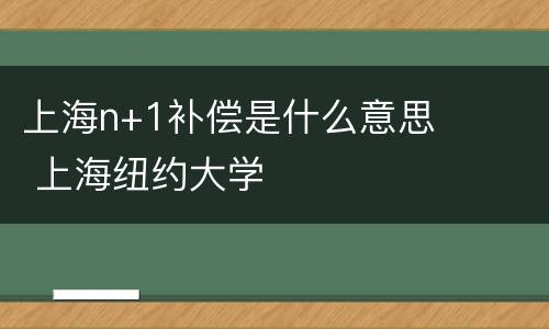 上海n+1补偿是什么意思 上海纽约大学