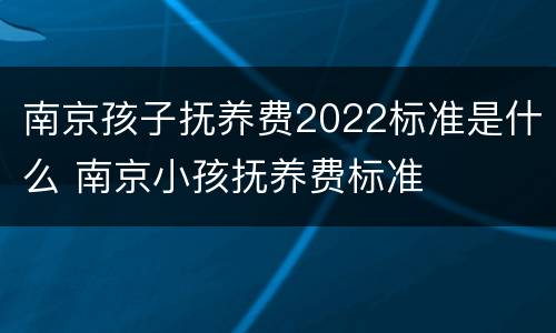 南京孩子抚养费2022标准是什么 南京小孩抚养费标准