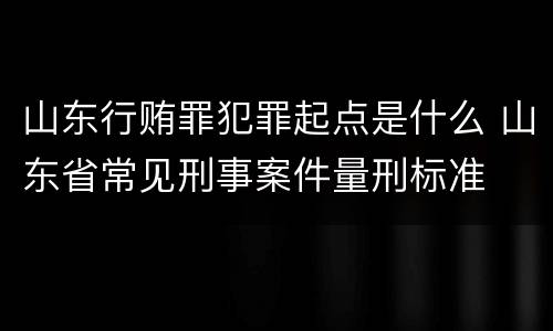 山东行贿罪犯罪起点是什么 山东省常见刑事案件量刑标准