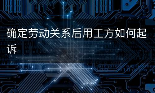 确定劳动关系后用工方如何起诉