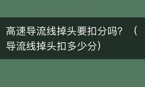 高速导流线掉头要扣分吗？（导流线掉头扣多少分）