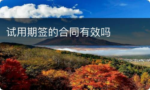 试用期签的合同有效吗