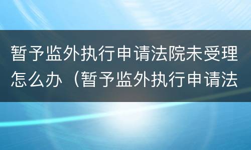 暂予监外执行申请法院未受理怎么办（暂予监外执行申请法院未受理怎么办呢）