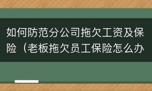 如何防范分公司拖欠工资及保险（老板拖欠员工保险怎么办）