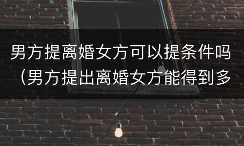 男方提离婚女方可以提条件吗（男方提出离婚女方能得到多少钱?）