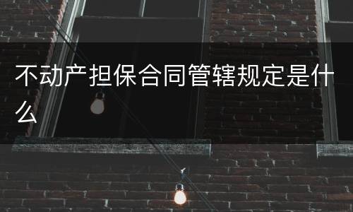 不动产担保合同管辖规定是什么