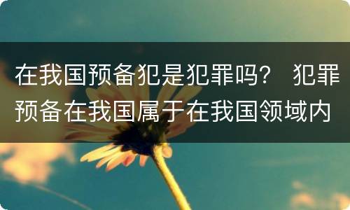 在我国预备犯是犯罪吗？ 犯罪预备在我国属于在我国领域内犯罪吗