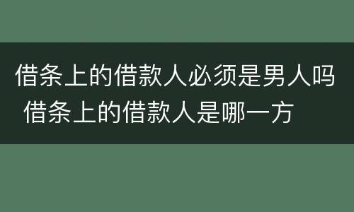 借条上的借款人必须是男人吗 借条上的借款人是哪一方