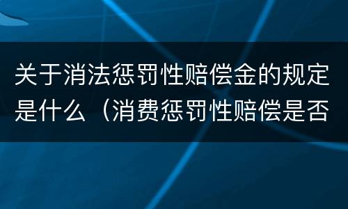 关于消法惩罚性赔偿金的规定是什么（消费惩罚性赔偿是否必须包括结果要件）