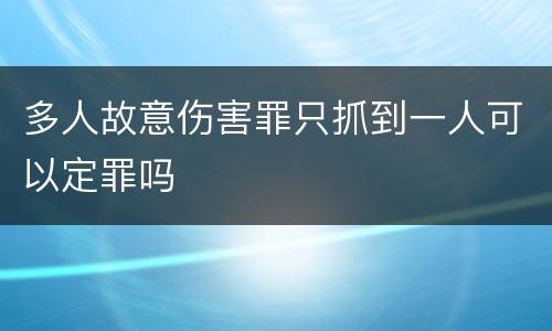 多人故意伤害罪只抓到一人可以定罪吗