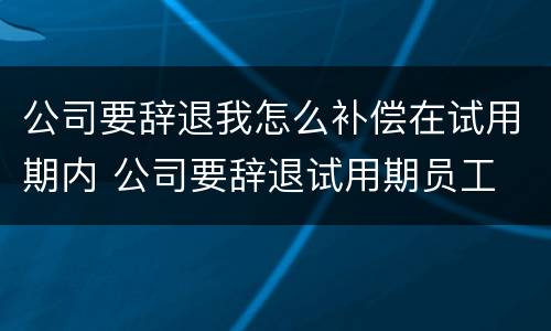 公司要辞退我怎么补偿在试用期内 公司要辞退试用期员工