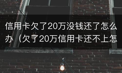 信用卡欠了20万没钱还了怎么办（欠了20万信用卡还不上怎么办）