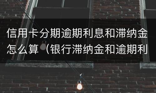 信用卡分期逾期利息和滞纳金怎么算（银行滞纳金和逾期利息怎么算）