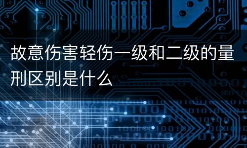 故意伤害轻伤一级和二级的量刑区别是什么