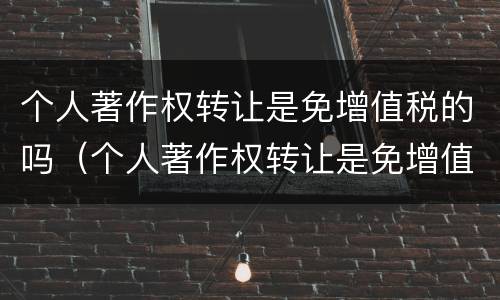 个人著作权转让是免增值税的吗（个人著作权转让是免增值税的吗）