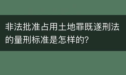 非法批准占用土地罪既遂刑法的量刑标准是怎样的？