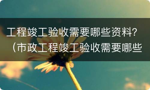 工程竣工验收需要哪些资料？（市政工程竣工验收需要哪些资料）