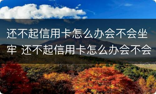 还不起信用卡怎么办会不会坐牢 还不起信用卡怎么办会不会坐牢?