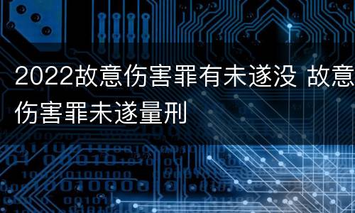 2022故意伤害罪有未遂没 故意伤害罪未遂量刑
