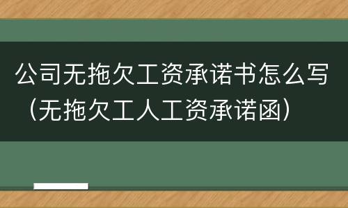 公司无拖欠工资承诺书怎么写（无拖欠工人工资承诺函）